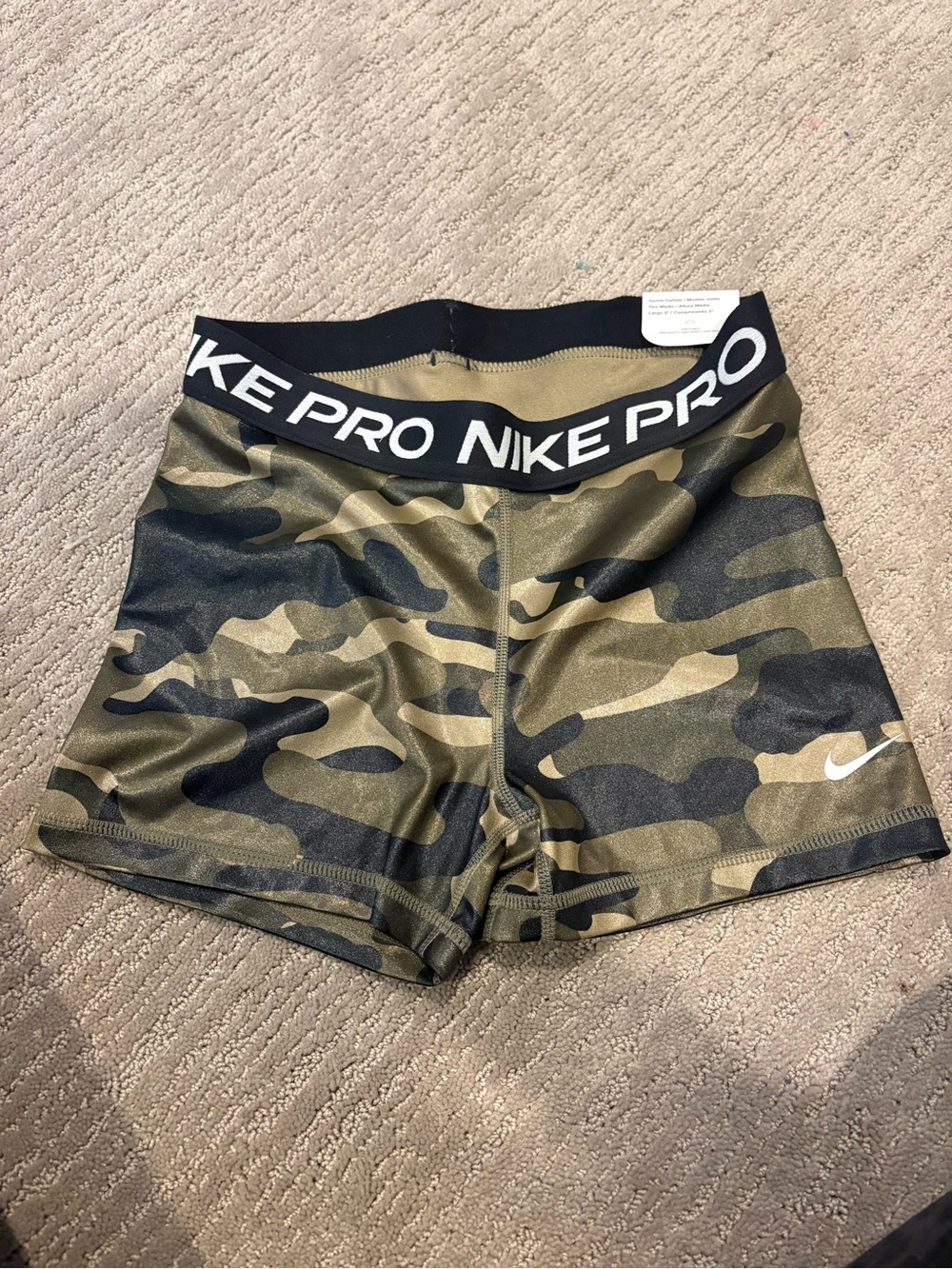 NWT Nike Pro Camo Compression Shorts - Olive, Black